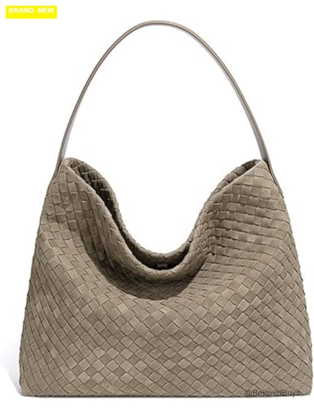 Woven Suede Hobo Bag Slouchy Shoulder Tote Purse with Crossbody Strap